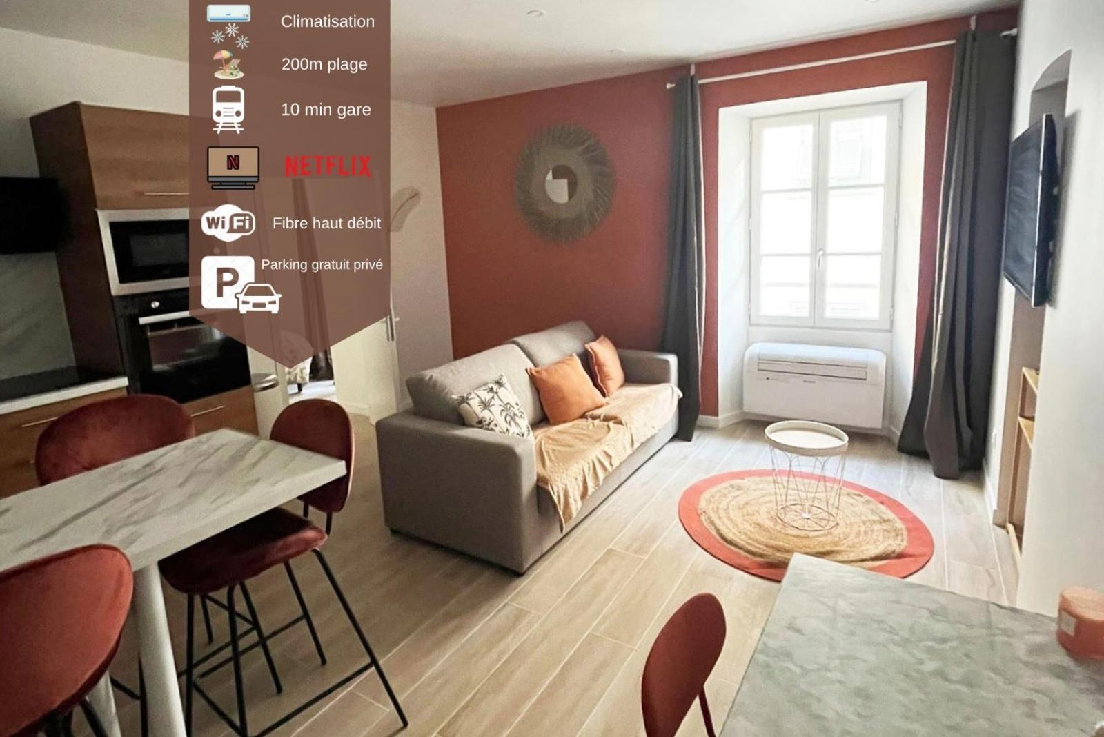 Sublime T2/ Cosy/ Clim/ Parking/plage Apartment Menton